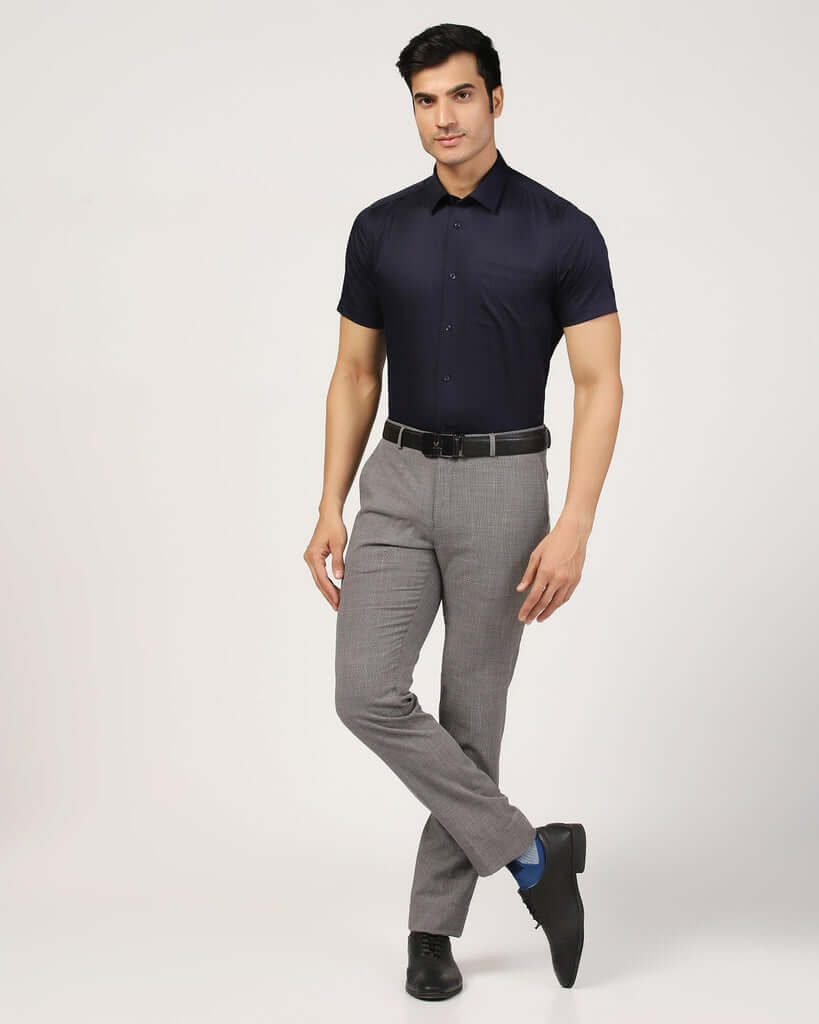 Formal Black Textured Trouser - Image 3