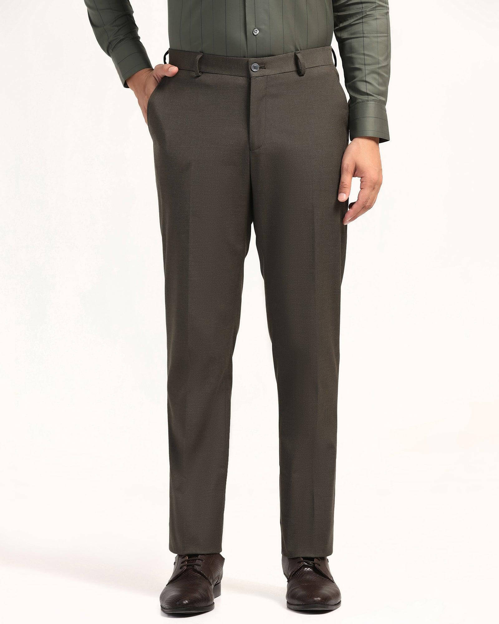 Formal Charcoal Solid Trouser