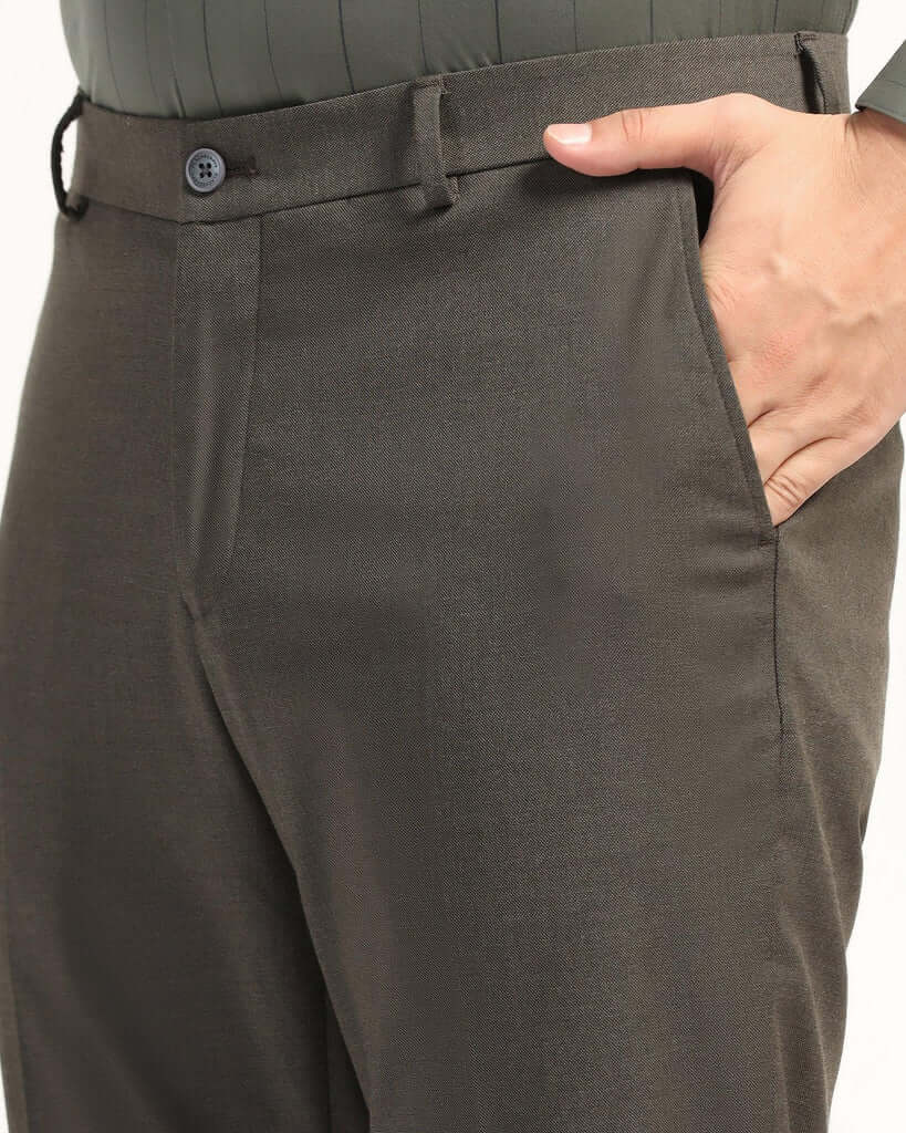 Formal Charcoal Solid Trouser - Image 3