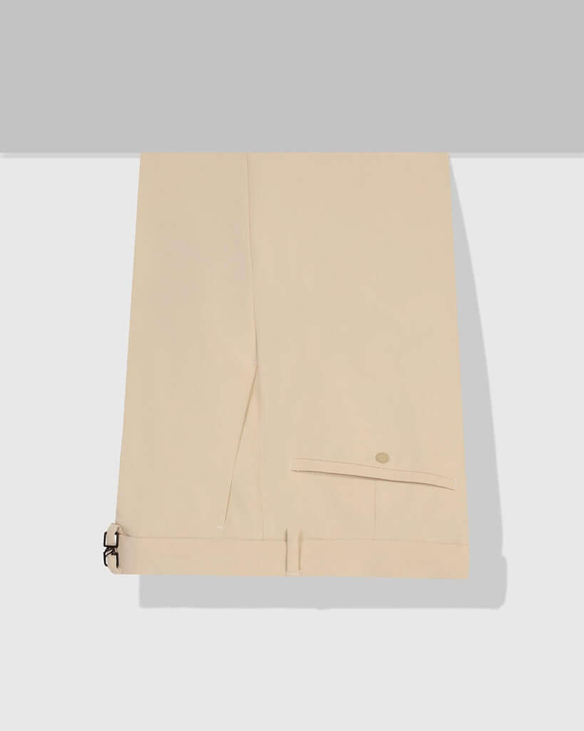 Formal Beige Solid Trouser - Image 4